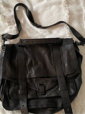 Proenza Schouler large PS1 Black Leather Satchel messenger bag